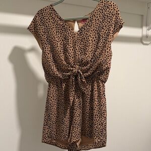 Leopard Print Tie-Front Romper